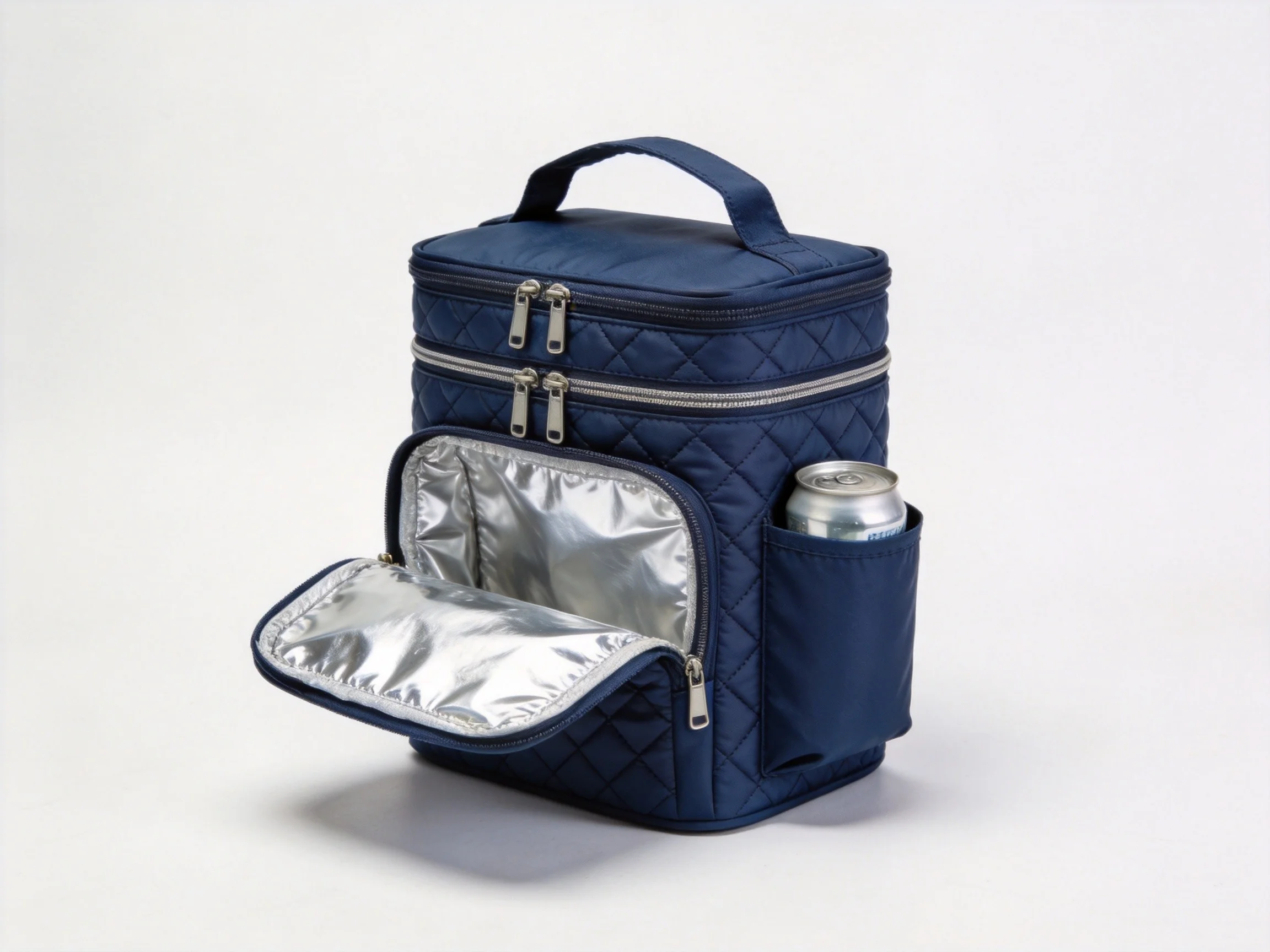 Thermally insulated golf cooler bag interior with waterproof lining