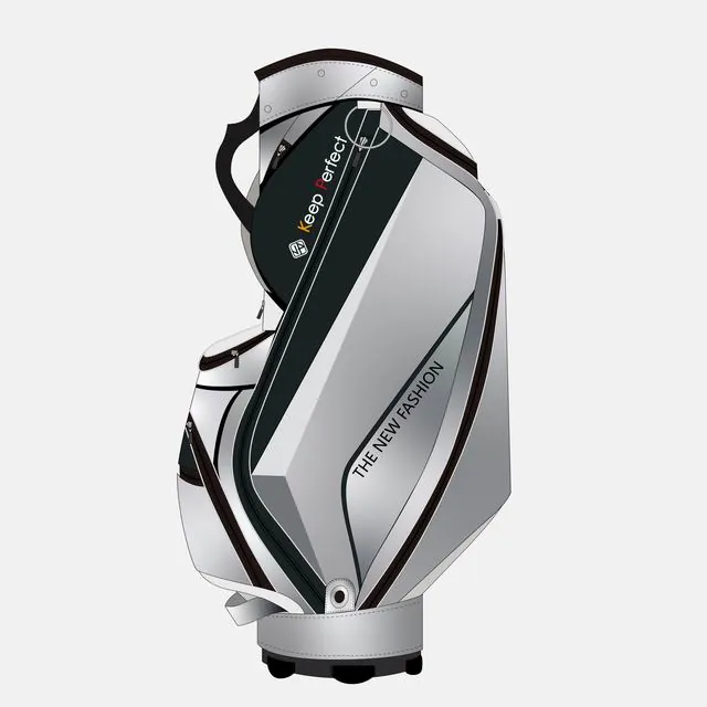 Integrated professional golf bag accessory system with divider, organizer and mounts working together