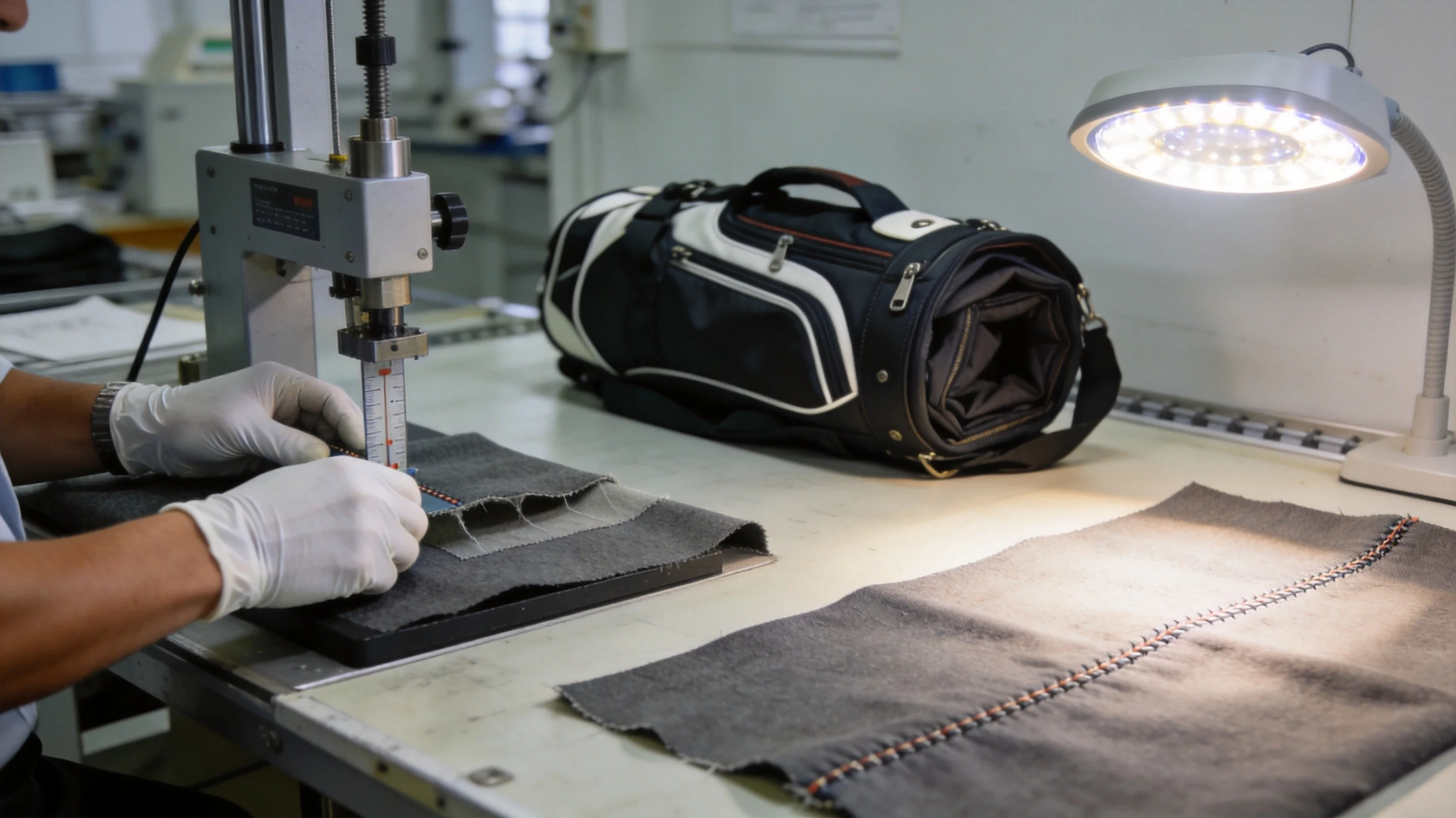 Durability testing of a frequent-travel golf travel bag