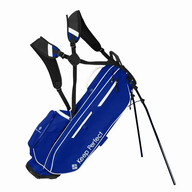 Light, balanced attachments on a stand bag for walking carry